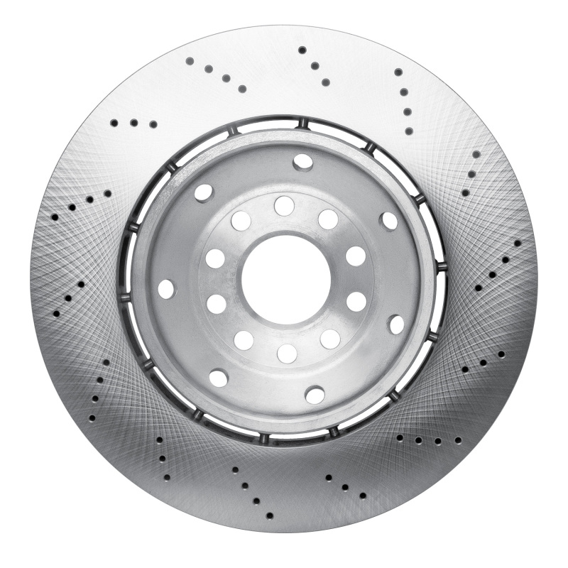 Audi RS6 Brake Rotor (1) - Front Left - R1 Concepts - Drilled Carbon Alloy GeoMET - `03-`04